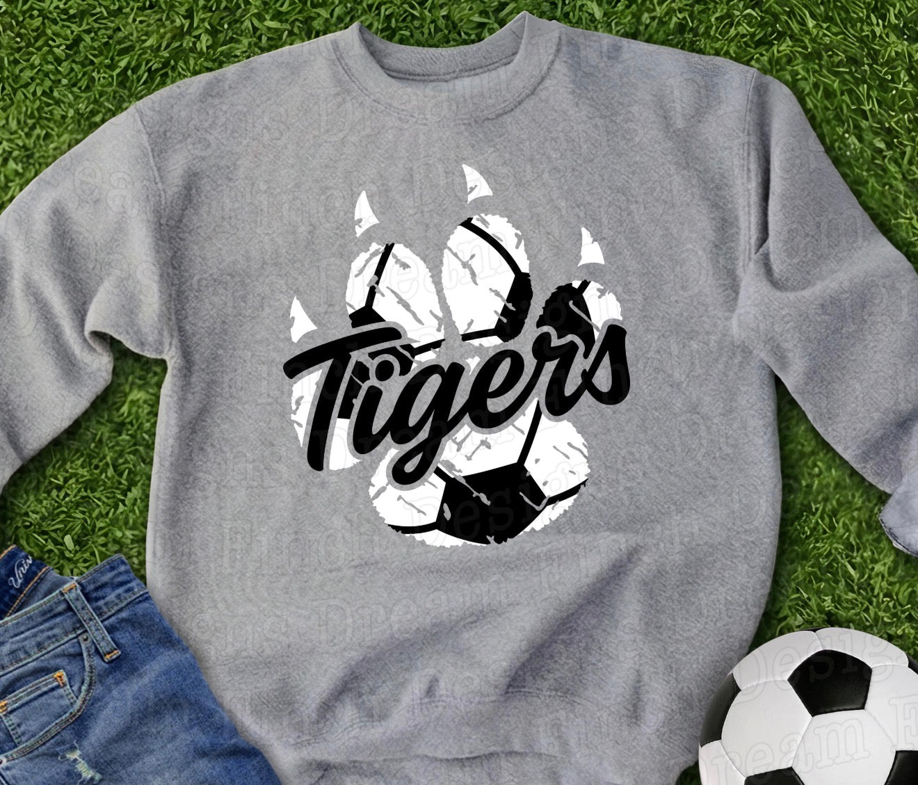 Tigers Soccer Paw Tee