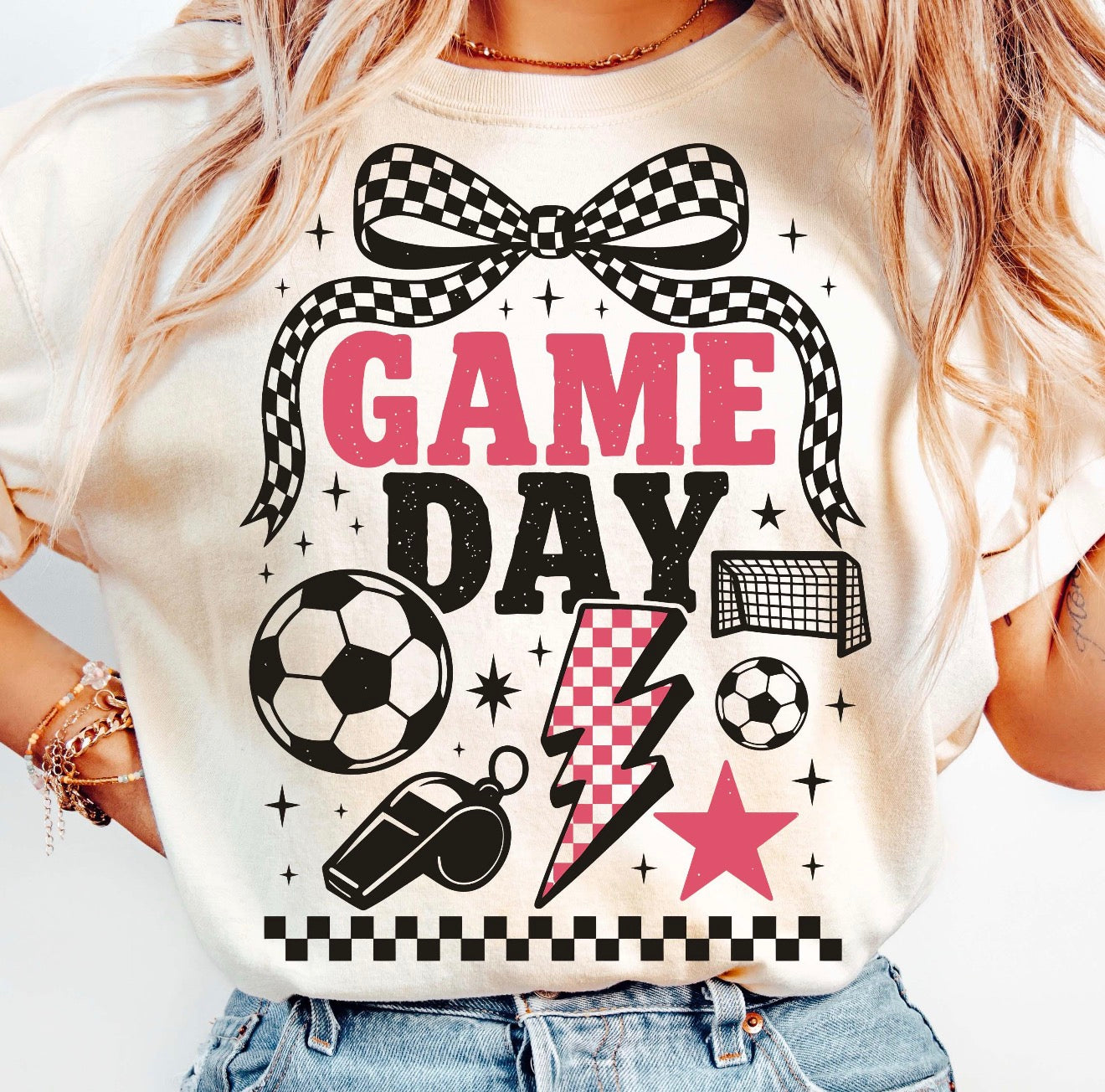 Checkered Game Day Soccer Tee