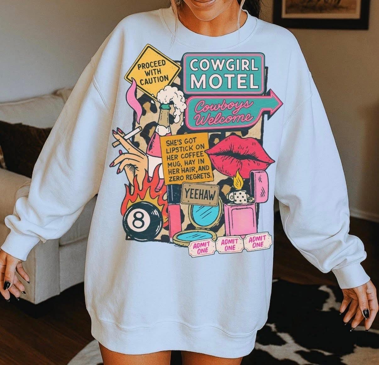 Cowgirl Motel Collage Tee