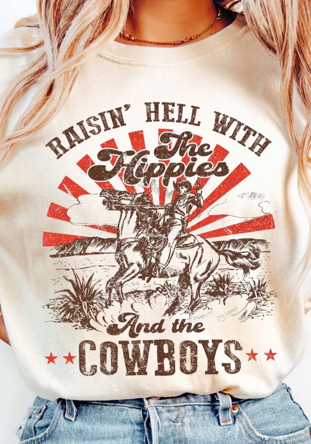 Raising Hell with the Hippies and Cowboys Tee