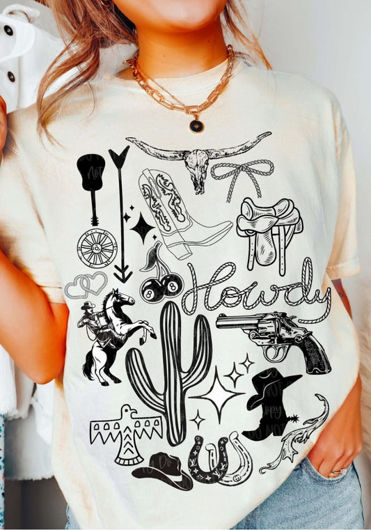 Howdy Collage Tee
