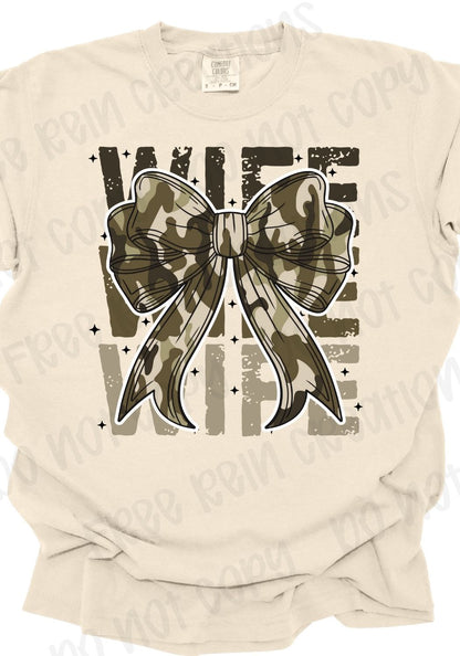Wife Camo Bow Tee