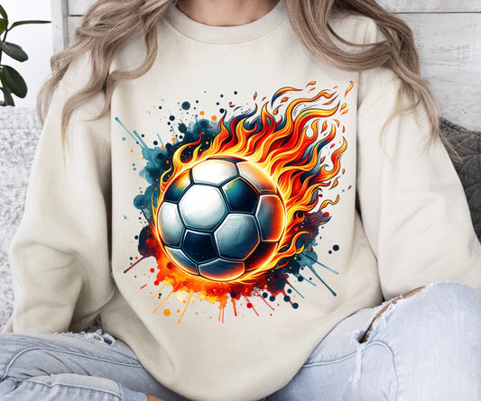 Soccer Ball Fire Tee