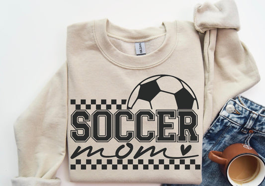 Black Checkered Soccer Mom Tee