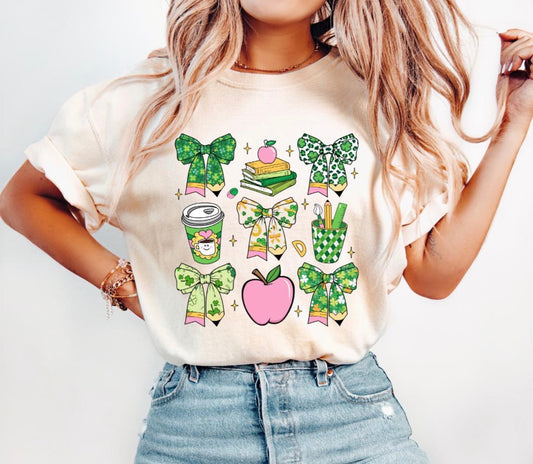 Shamrock Bow Teacher Tee