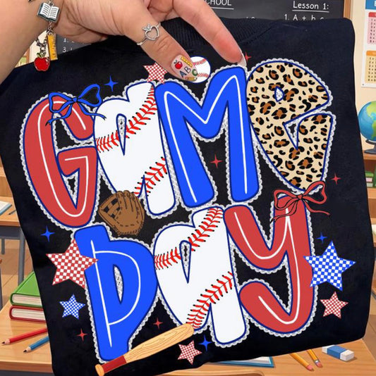 Game Day - Red & Blue Baseball Tee