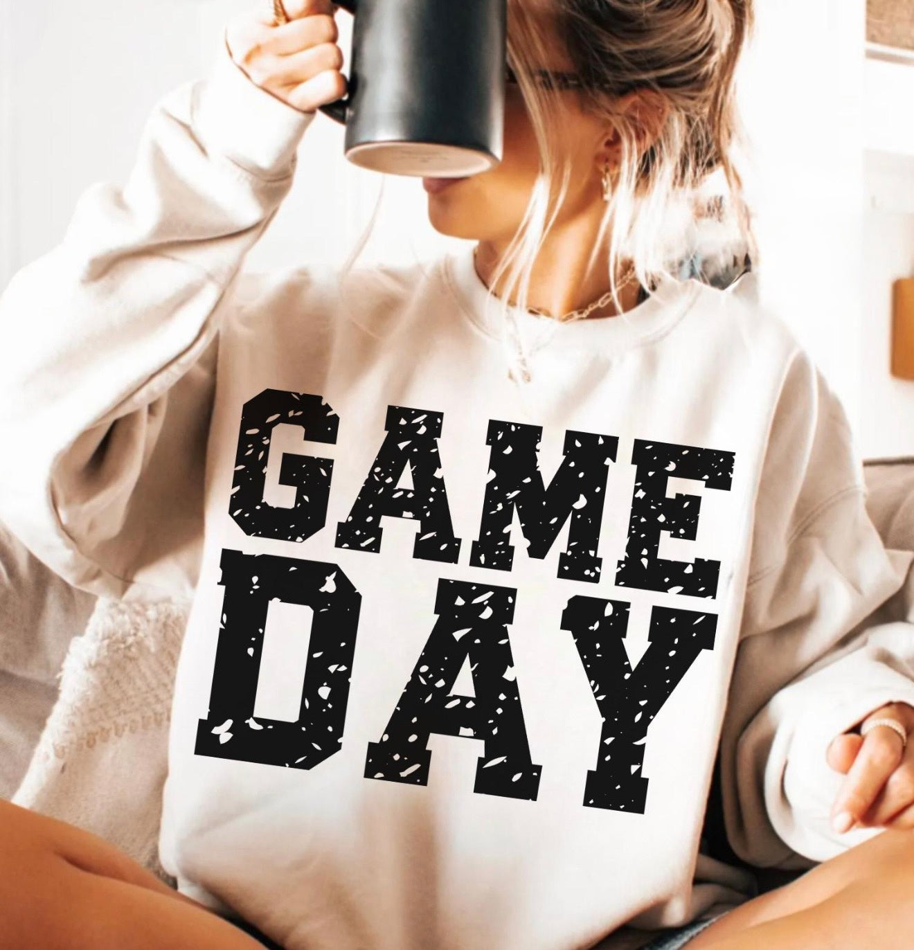 Distressed Block Game Day Tee