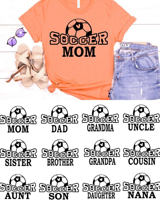 Soccer Family Member Name Tee