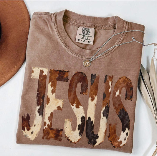 Cowhide Jesus Tee